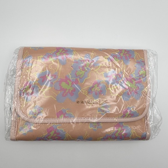 Nine West Hanging Makeup‎ Organizer Floral Travel Cosmetic Bag New - Picture 3 of 16